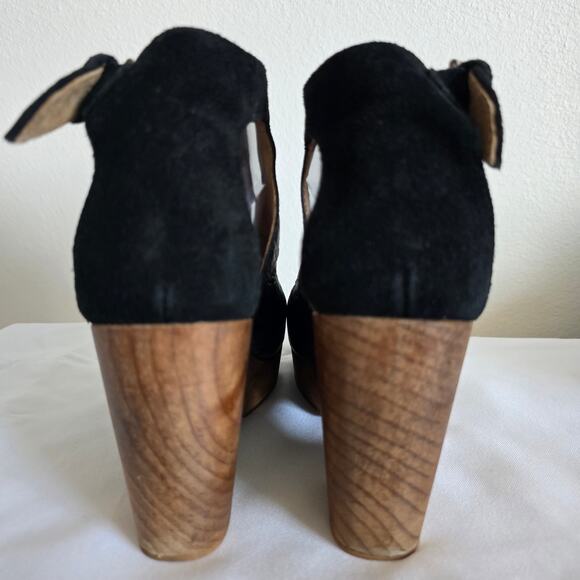 Free People Amber Orchard Clog Black Leather Suede Size 40 US 9.5 Booty Sandals - Picture 6 of 9